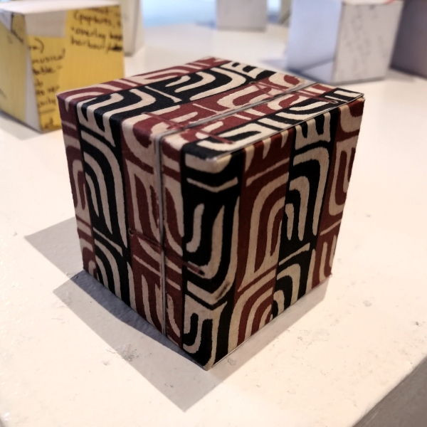 Cube #011 in the Anna Leonowens Gallery, where it was created, during the exhibition A Room of One’s Own // Rent Free, June 2023